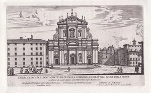 Roma Rome / Chiesa Sant'Ignazio Di Loyola Campo Marzio Falda Incisione 1665 - Picture 1 of 1
