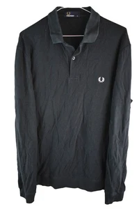 Polo FRED PERRY nera LS taglia M uomo cotone casual outdoor capospalla - Foto 1 di 8