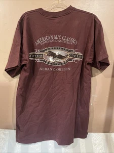 Vintage HARLEY DAVIDSON MOTOR CYCLES Albany Oregon Souvenir T-Shirt Size L - Picture 1 of 6