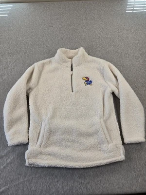 Kansas Jayhawks Pullover Jacket Mens XL NCAA Basketball Fleece Sherpa KU Top - Image 1 of 4