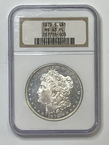 1879-S Morgan Silver Dollar NGC MS63 PL ** BXQEK8003 - Picture 1 of 4