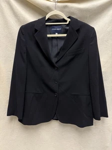 Giorgio Armani Classico Giacca Donna 46 US 12 Nero Lana Basic Blazer - Foto 1 di 7
