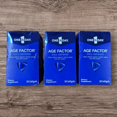 Lote de 3 suplementos de defensa celular factor edad uno al día 30ct/ea caducidad 03/2026 21 Foto 1 de 4