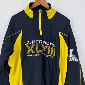 Super Bowl XLVIII Pullover Jacket NFL New York New Jersey Mens Large - Picture 1 of 6