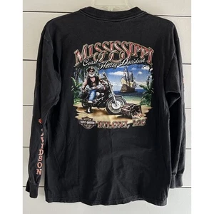Harley Davidson Mississippi Coast Pirate Biloxi Tee T-Shirt 2010 Men's Size M - Picture 1 of 10