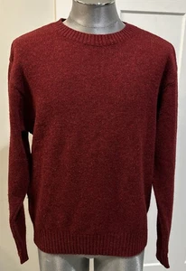 Vintage Mens Pendleton Red 100% Shetland New Wool Pullover Sweater - Picture 1 of 7