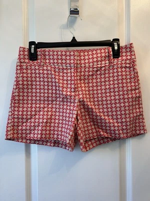 Pantalón Corto Ann Taylor The Riviera Para Mujer Talla 0 Coral Estampado Abstracto Bolsillos Foto 1 de 4