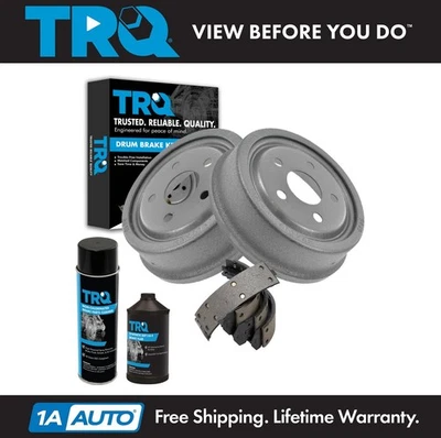 TRQ Rear Brake Drums & Shoes Kit w/Chemicals for Buick Chevy Oldsmobile Pontiac - Image 1 of 4