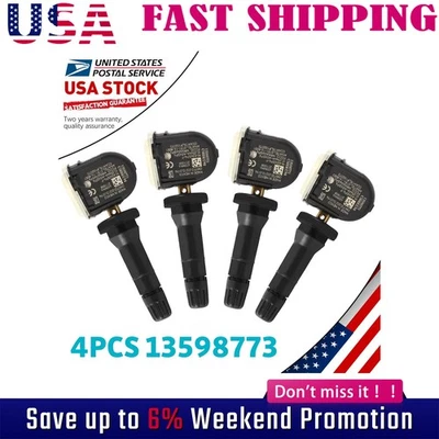 Set of (4) 433MHz For 2016-2020 Chevrolet Camaro Tire Pressure Sensor TPMS Vjpcz - Image 1 of 4