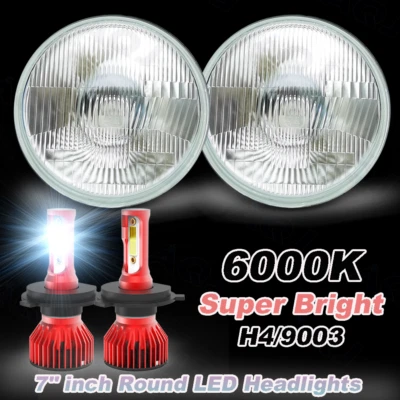 2X DOT 7 inch LED Headlight Hi/Lo Beam Sealed Lamp For Triumph TR6 1969-1976 Foto 1 de 4