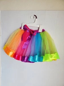 Rainbow Neon Tutu Skirt Girls/unisex Size 6 - Picture 1 of 4