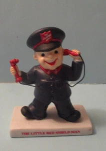 Vintage “The Little Red Shield Man”Salvation Army Figurine With Phone In Hand. - Picture 1 of 3
