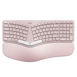 Nulea RT05 Wireless Ergonomic Keyboard, Split Keyboard with Wrist Rest - Pink - Picture 1 of 2