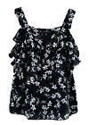 Banana Republic Black with Floral Print Floral Tank Top size Small