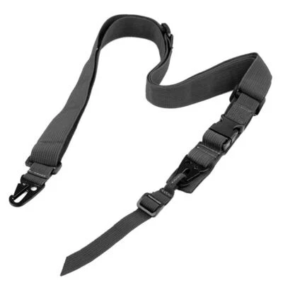 Tactical 3 Point Sling Rifle Gun Black Adjustable Strap with Quick Detach Mounts - Image 1 of 4