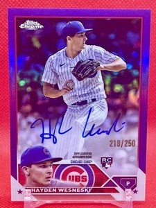 Hayden Wesneski 2023 Topps Chrome Purple Refractor RC Auto /250 #RA-HW Cubs ๐ฅ - Picture 1 of 2