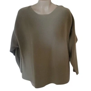 J JILL Pure Cotton Sweater Tunic Sage Green L Oversized Long Sleeve Mature Warm - Picture 1 of 5