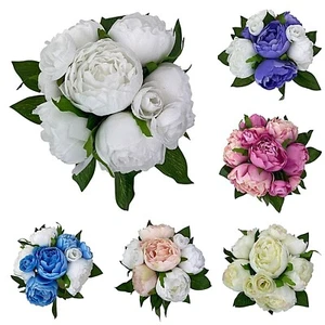 Artificial Flower Peony Flowers Bridesmaid/Wedding Bouquet cintahomedeco - Picture 1 of 41