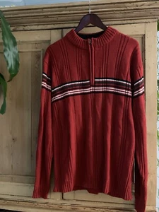 Neu mit Etikett Northern Explosion 1/4-Reißverschluss Pullover | rot Arctic Weather Appeal ~ Herren Größe XL - Bild 1 von 11