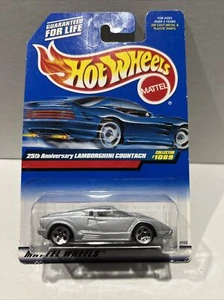 1999 Hot Wheels HW Mainline #1089 25th Anniversary Lamborghini Countach Silver - Picture 1 of 6