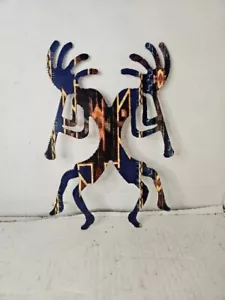 Double Kokopelli Southwest Painted Metal Wall Art - Picture 1 of 12