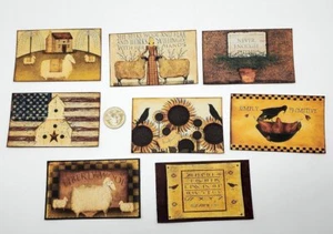 8~Primitive~Handarbeit~Krähe~Bauernhaus~Leinen Cardstock~Aufkleber~Basteln - Bild 1 von 1