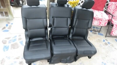 2020 Ford Explorer Police Interceptor Utility Black 2nd Row Rear Seats 3 PC Set  - Image 1 of 4