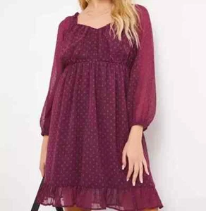SIMPLY BE LADIES PURPLE SWEETHEART DOBBY SKATER DRESS SIZE 16 (ref 433) - Picture 1 of 3