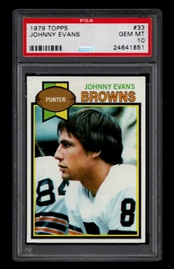JOHNNY EVANS 1979 TOPPS FOOTBALL CARD #33 PSA 10 GEM MINT RARE - Picture 1 of 2