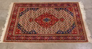 Vintage Beautiful Handmade Heavy Geometric Wool Rug w/Fringe 78" x 46" - Picture 1 of 5
