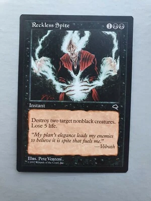 Reckless Spite, MTG Tempest (1997) Uncommon Black Instant VNM  - Image 1 of 2