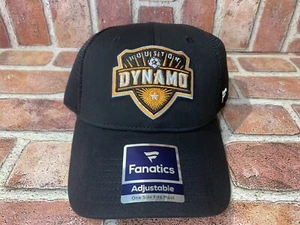 New Mens Fanatics Houston Dynamo Adjustable Hat Black Orange - Picture 1 of 9