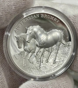 Moneda de prueba de alto relieve de plata Australian Brumby 2023 de 2 oz - Imagen 1 de 7