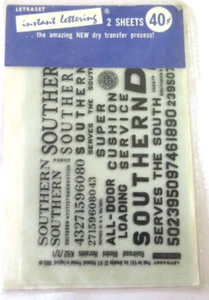 LETRASET K52/2/1 Letraset Southern Black Lettering Dry Transfer for HO - Imagen 1 de 1