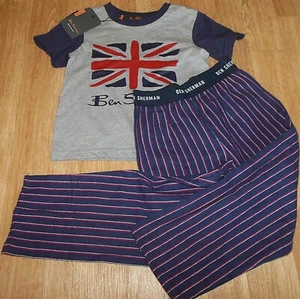 Ben Sherman pyjamas set boy t-shirt trousers 3-4 y BNWT designer - Picture 1 of 2