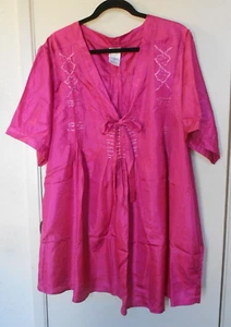 Roaman's. Dunkelrosa Kurzarm Pullover Oberteil, Gr. 28W - Bild 1 von 4