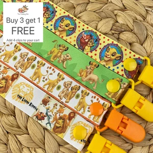 Dummy Clip - Pacifier Chain - Binky Band - Soother Holder - Dummie - Lion King - Picture 1 of 10