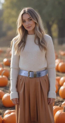 Donna Lucido Nero Marrone Rosso Argento Finta Vernice Cintura Oro Fibbia M L XL - Immagine 1 di 4