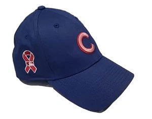 Chicago Cubs New Era 2021 Mother's Day 9FORTY Adjustable Hat - Pink Logo on Blue - Picture 1 of 5