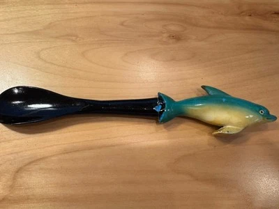 Zapato de pez pintado de madera vintage de 11,5" de largo Foto 1 de 4