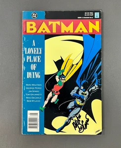 Batman A Lonely place of Dying Signed Mike Decarlo DC Comics TPB 1990 Newsstand - Picture 1 of 15