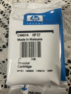 Genuine HP 57 Tri-Color Ink Cartridge ~ C6657A ~ Sealed Package, No Box ~Expired - Image 1 of 4