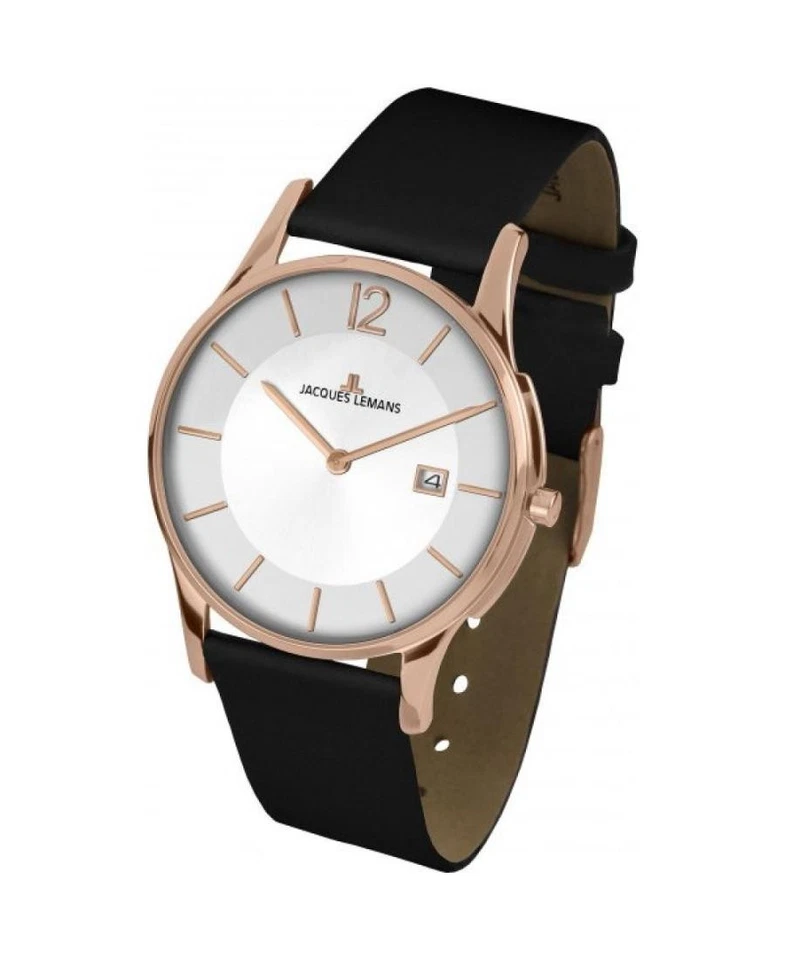 JACQUES LEMANS Hombre Analógico Cuarzo Informal Reloj Clásico Vestido Esfera Blanca Impermeable Foto 1 de 1