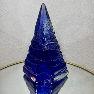 American Art Glass-Brent Cox- Bristol blu 10" piramide di vetro firmata/datata 1991 - Foto 1 di 8