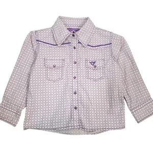 Cowgirl Hardware Little Girl Purple Pearl Snap Western Shirt Size 4T - Picture 1 of 10