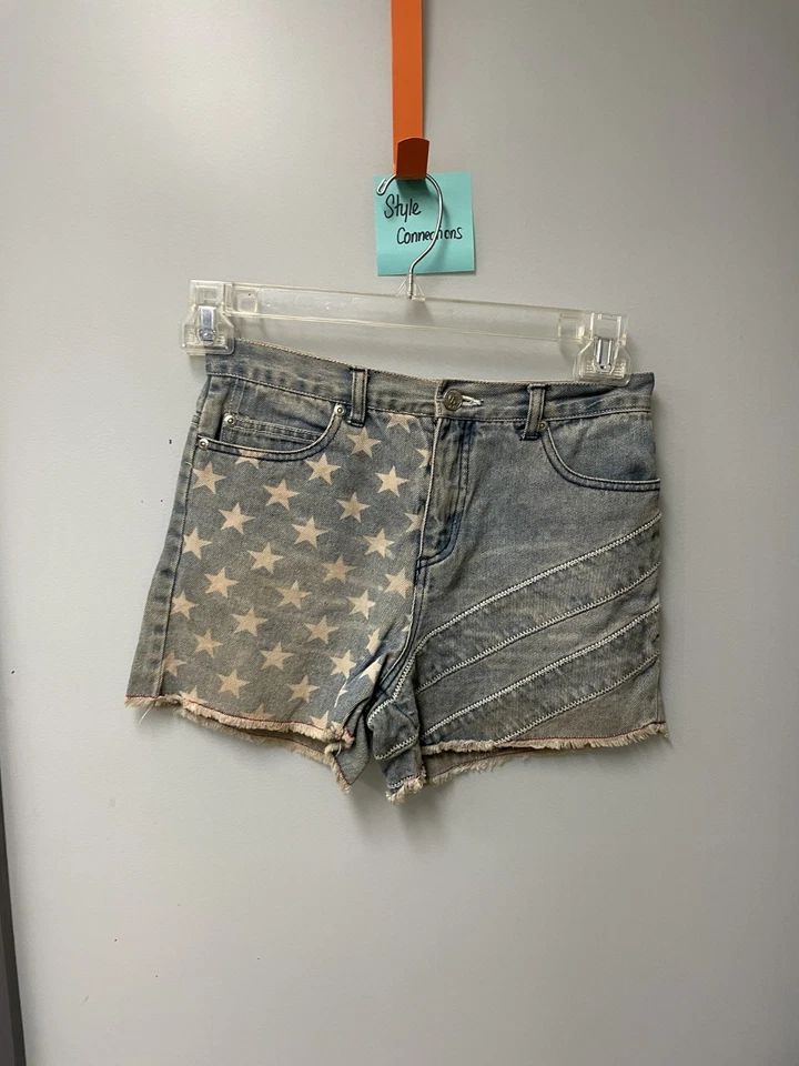 Pantalones cortos de jean Mary Kate y Ashley estrellas y rayas para niñas - talla 12 Foto 1 de 3