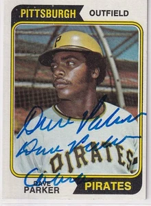 Dave Parker (DOUBLE SIGNED) RC CARD 1974 Topps AUTOGRAPH Cobra Pirates - Picture 1 of 2