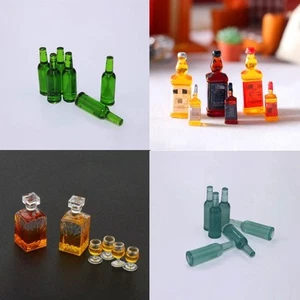 6pc 1:12 Dollhouse Miniature Whiskey Wine Bottle Cup Set Kitchen Bar Accessories - Picture 1 of 38
