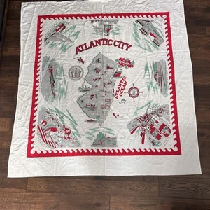 Vintage Mid Century MCM Tablecloth Atlantic City Nani RARE 48 X 52 - Picture 1 of 14