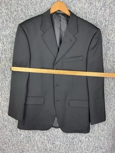 Jones New York Men’s 2 Piece Black Wool Suit 40R Jacket 37x28 Tapered Pants - Picture 1 of 16